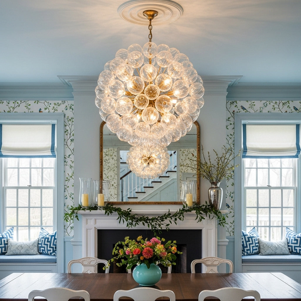 Crystal glass chandelier