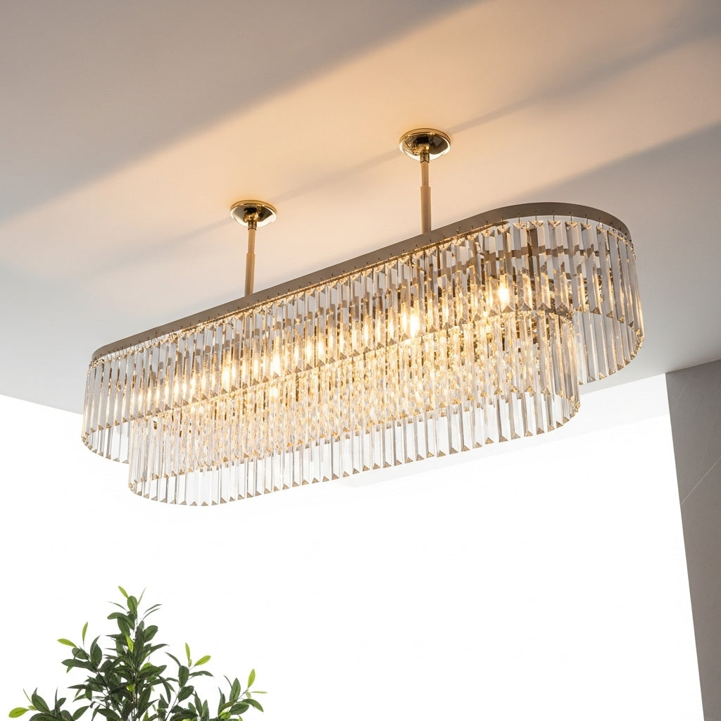 Rectangular crystal lamp