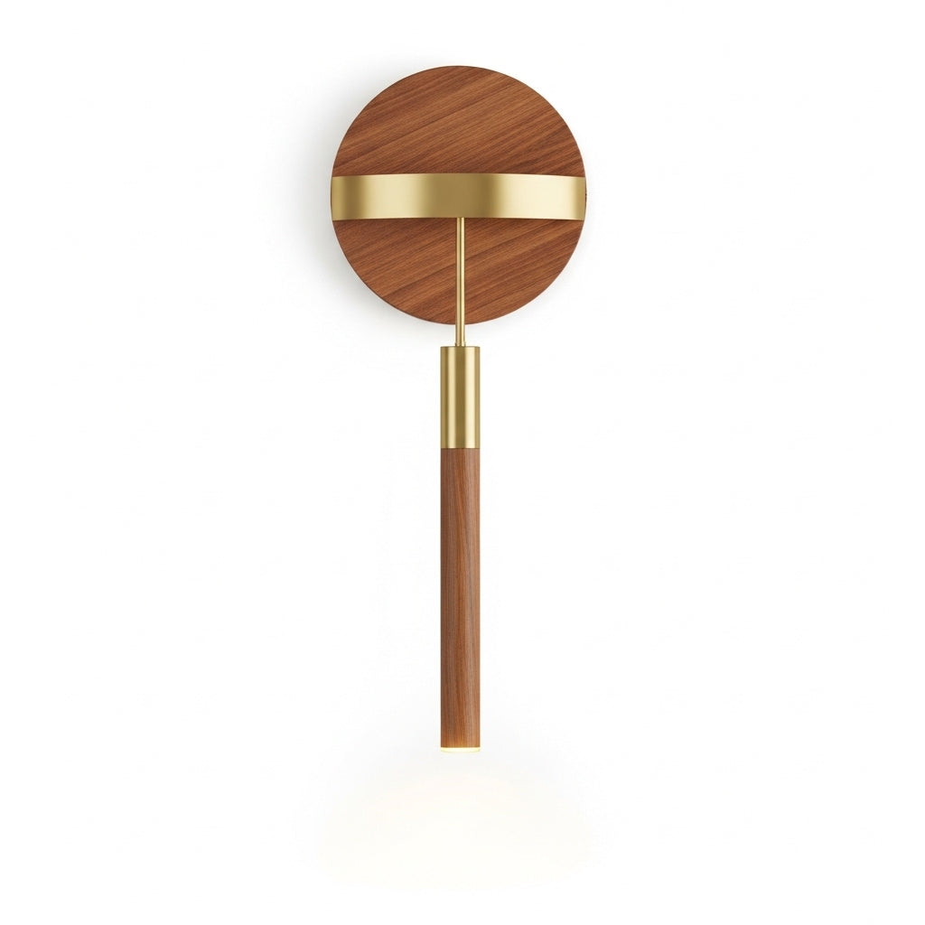 Wood grain bedside wall lamp