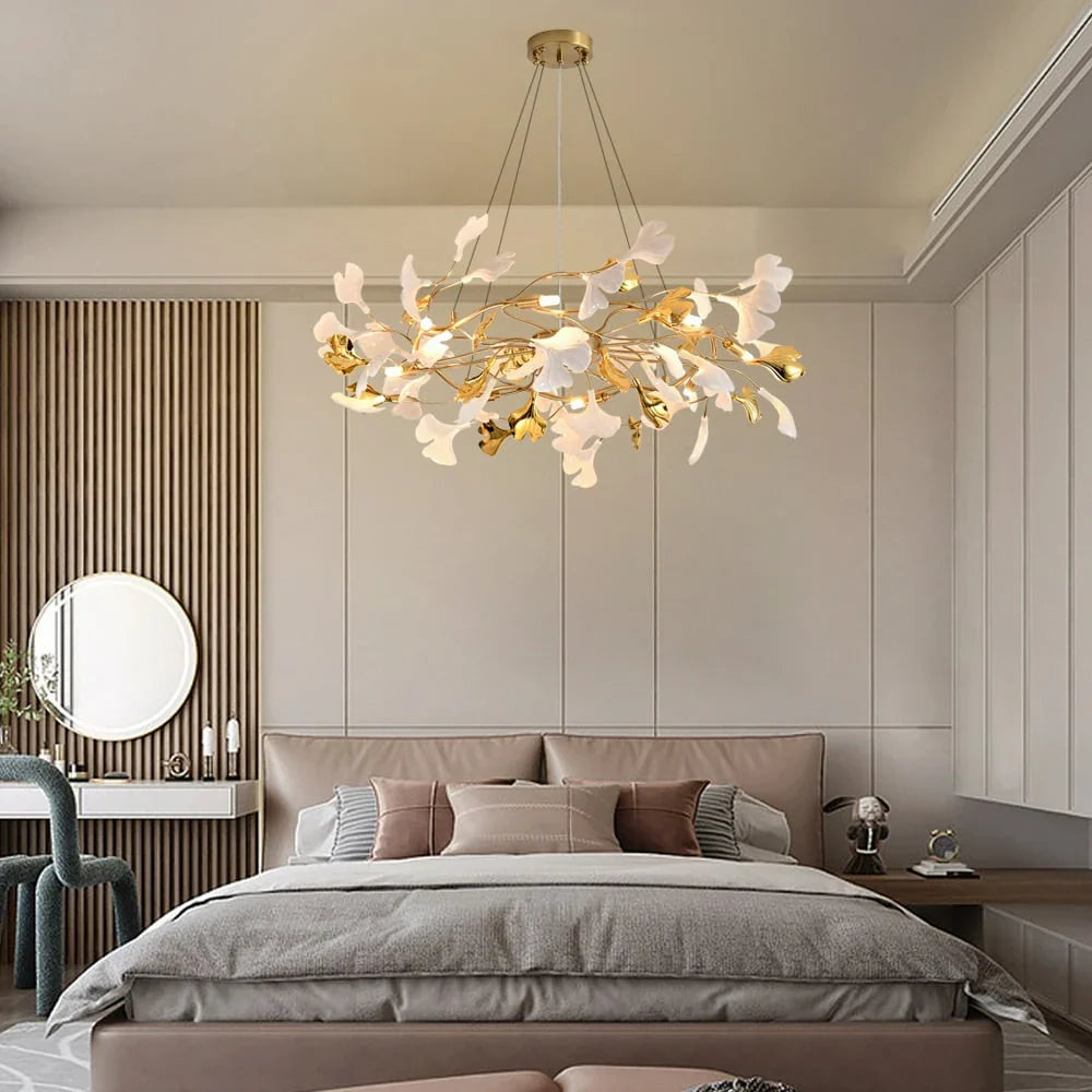 Modern Light Luxury Ginkgo Leaf Chandelier
