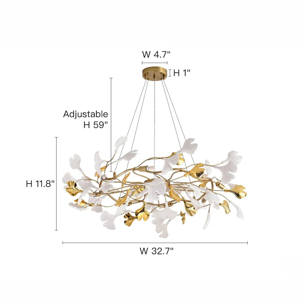 Modern Light Luxury Ginkgo Leaf Chandelier