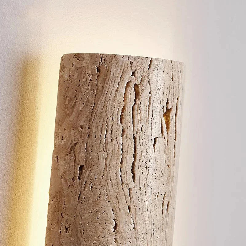 Modern Natural Travertine LED Wall Light