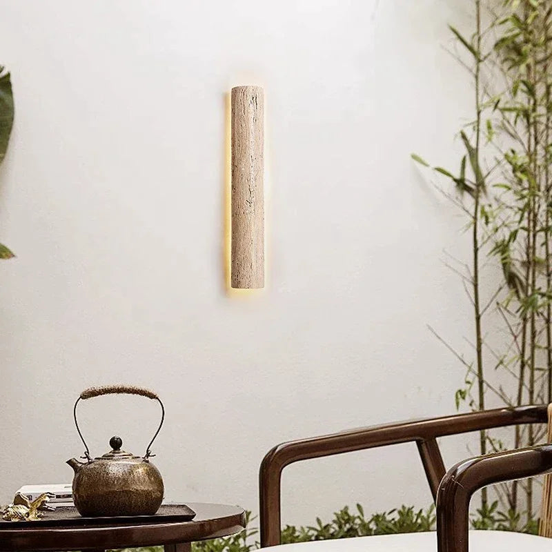 Modern Natural Travertine LED Wall Light