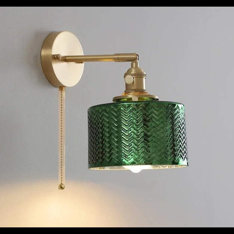 Modern Light Luxury Green Glass Wall Lamp