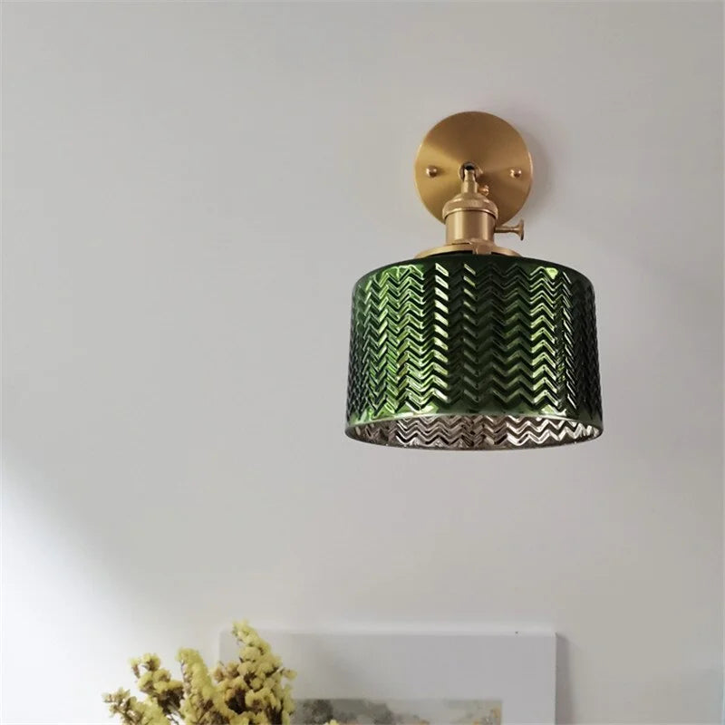 Modern Light Luxury Green Glass Wall Lamp