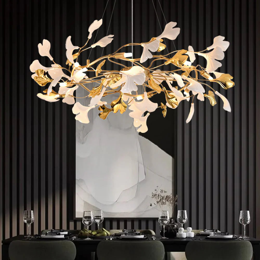 Modern Light Luxury Ginkgo Leaf Chandelier