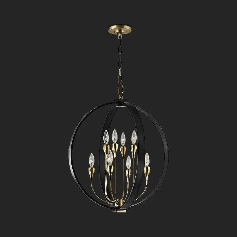 Modern Light Luxury Black Spherical Pendant Light
