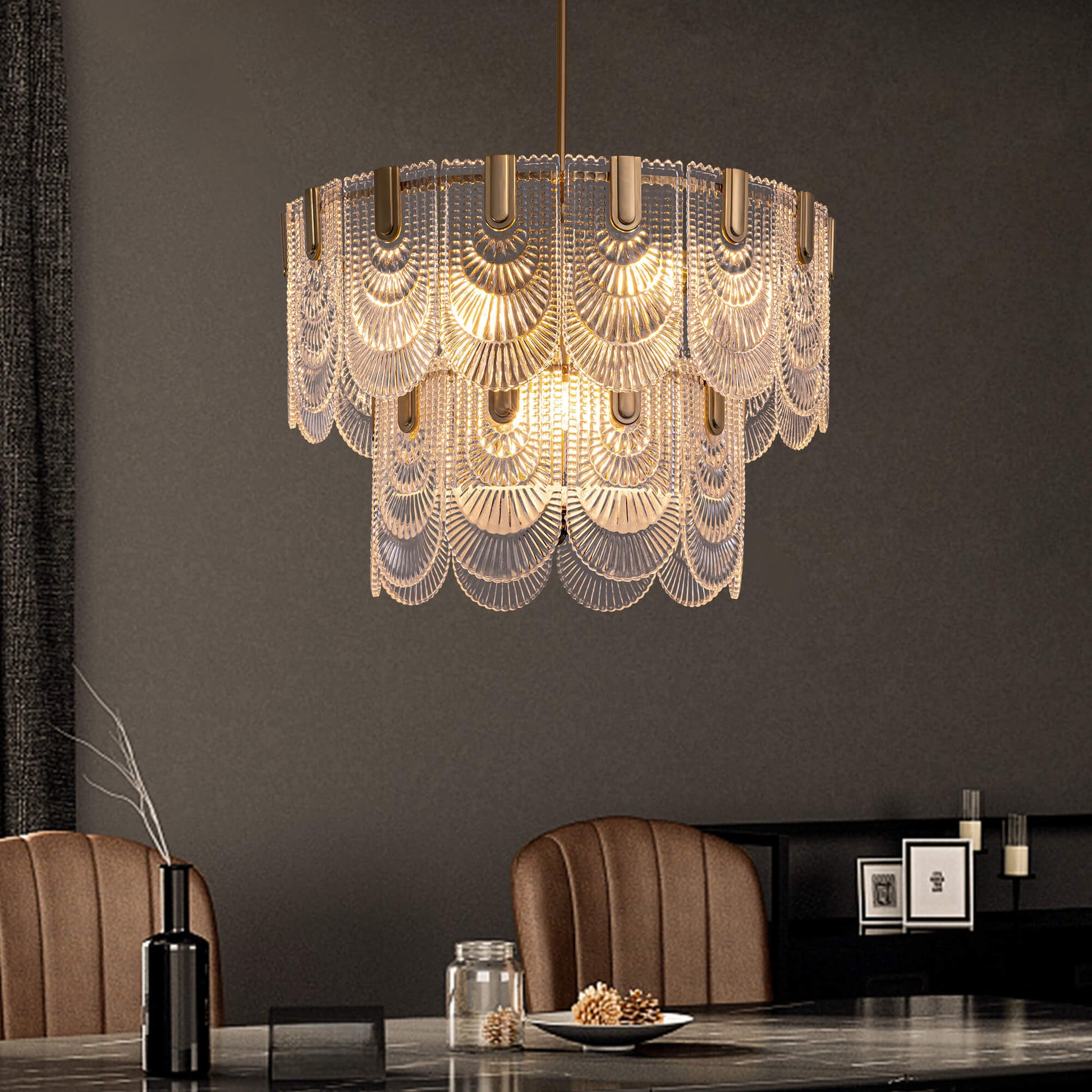 Modern Light Luxury Golden Crystal Chandelier