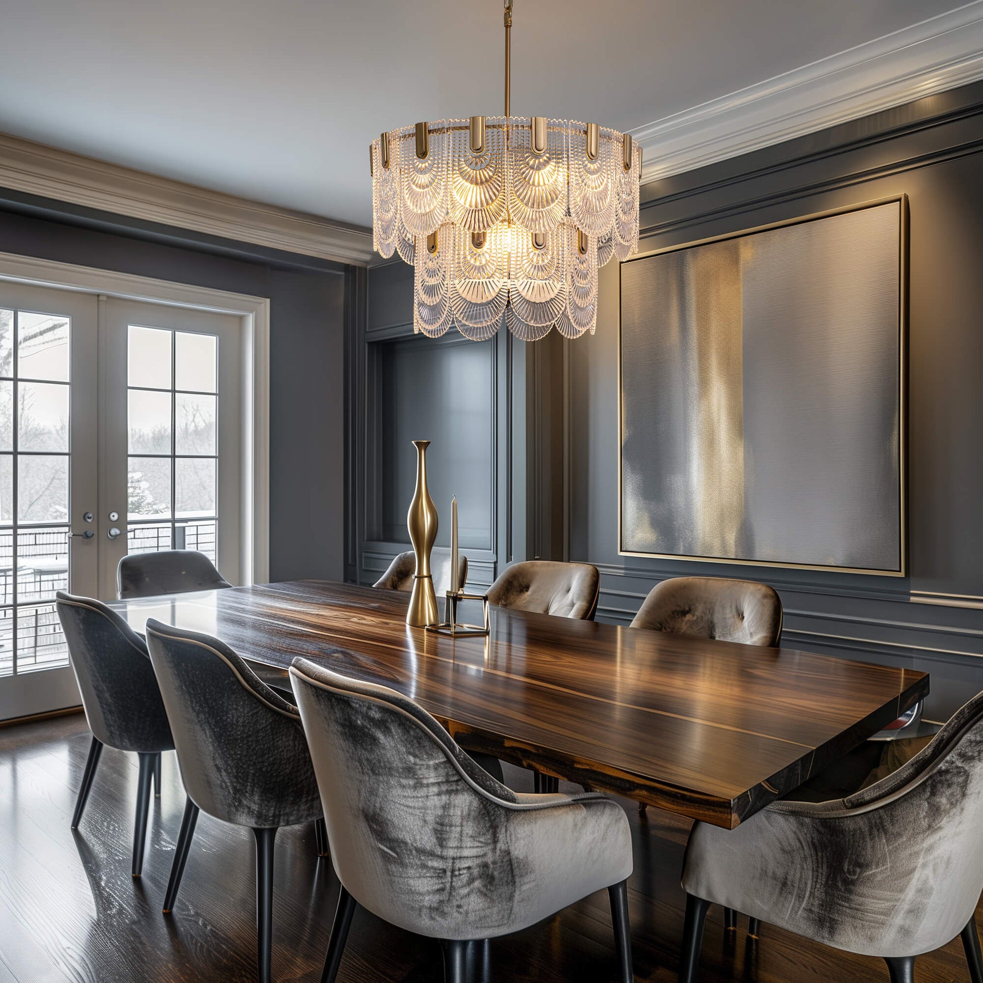 Modern Light Luxury Golden Crystal Chandelier