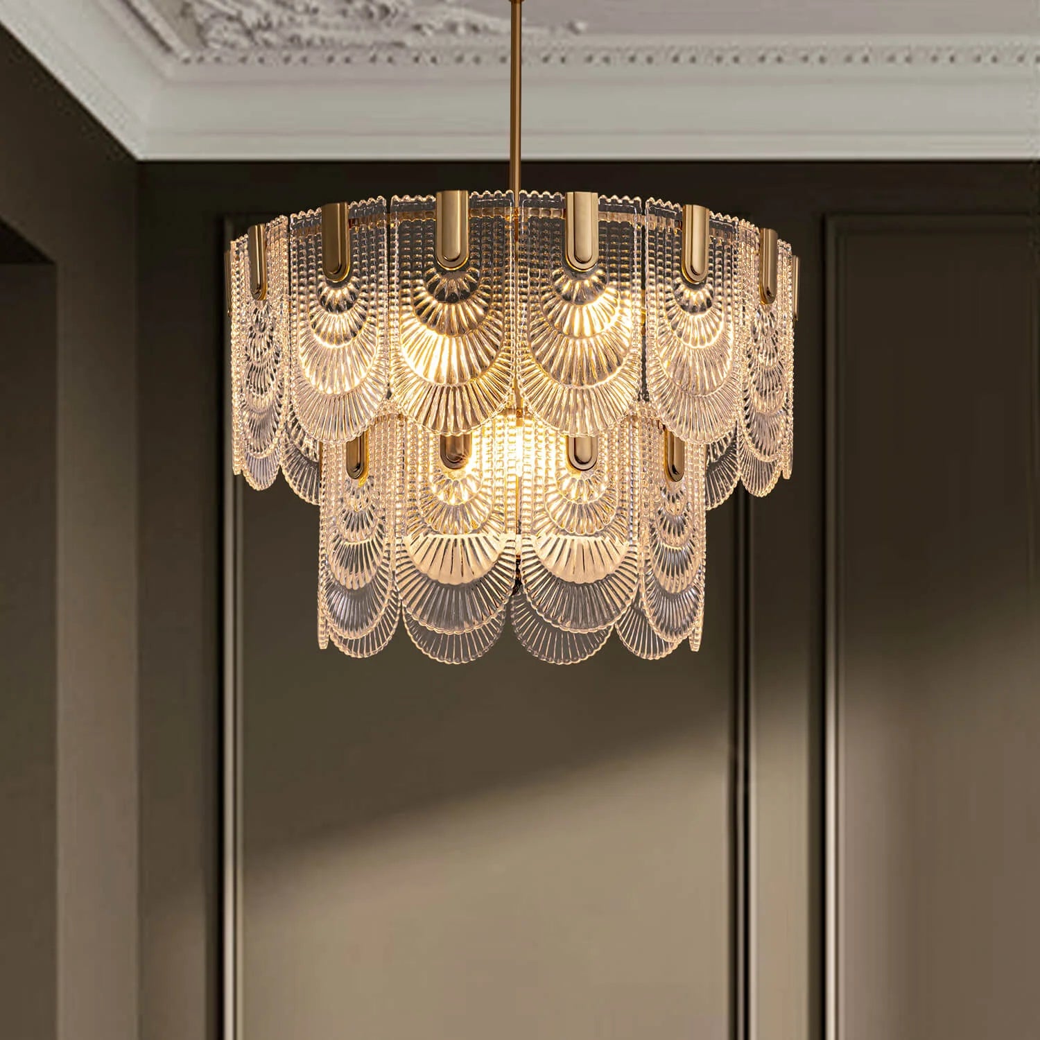 Modern Light Luxury Golden Crystal Chandelier