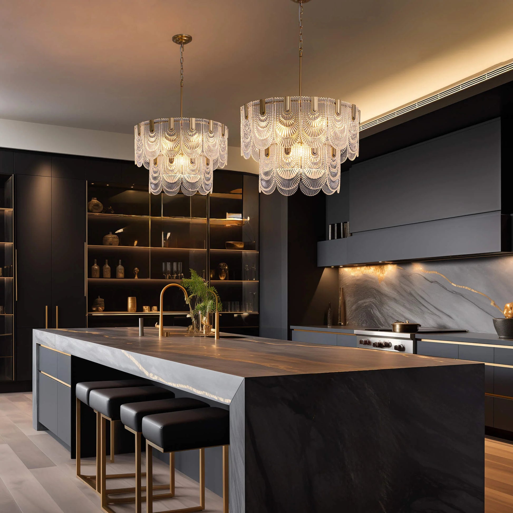 Modern Light Luxury Golden Crystal Chandelier