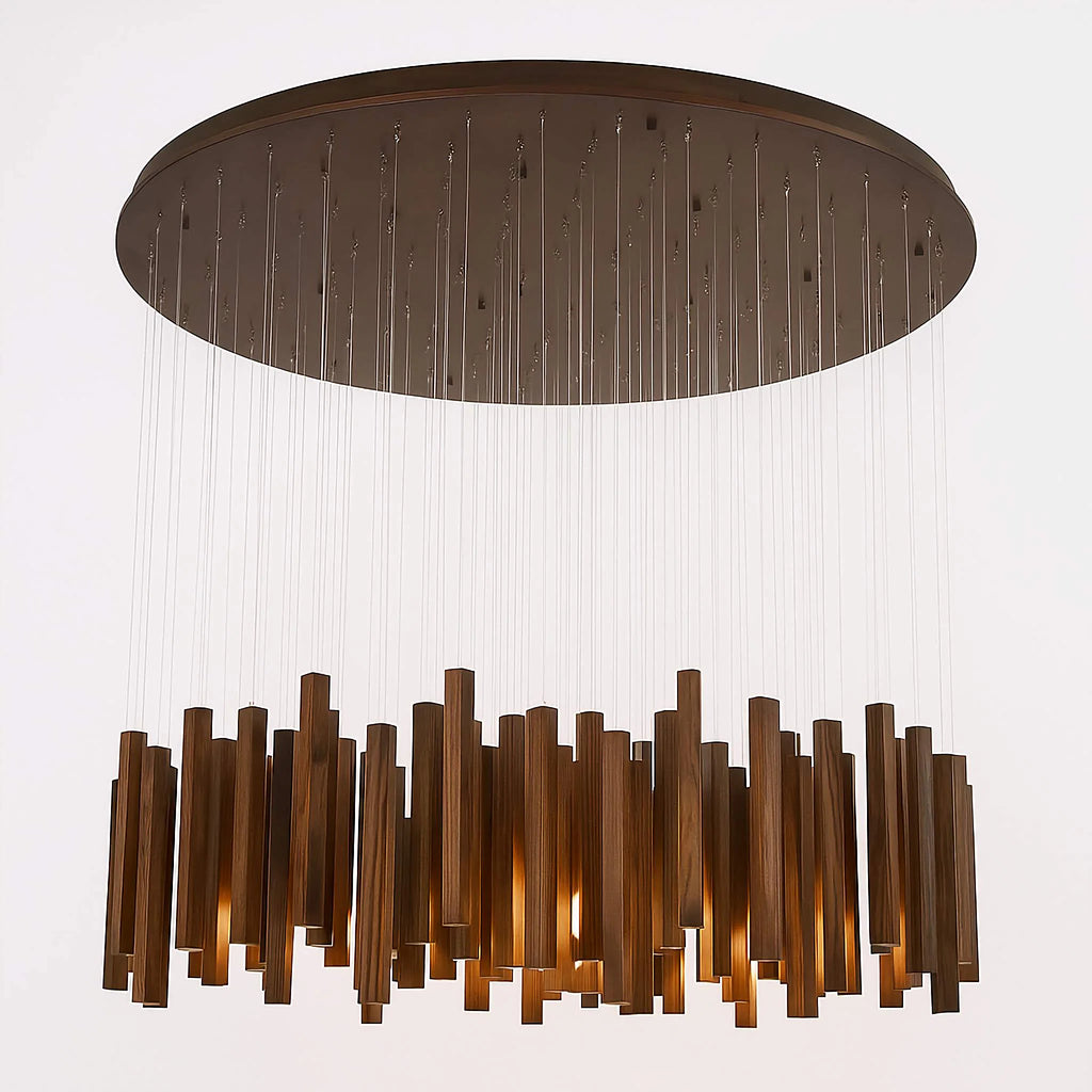 Modern Light Luxury Wooden Beam Pendant Light
