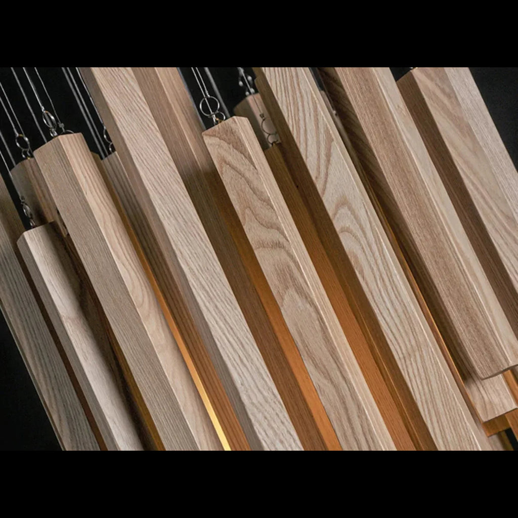 Modern Light Luxury Wooden Beam Pendant Light