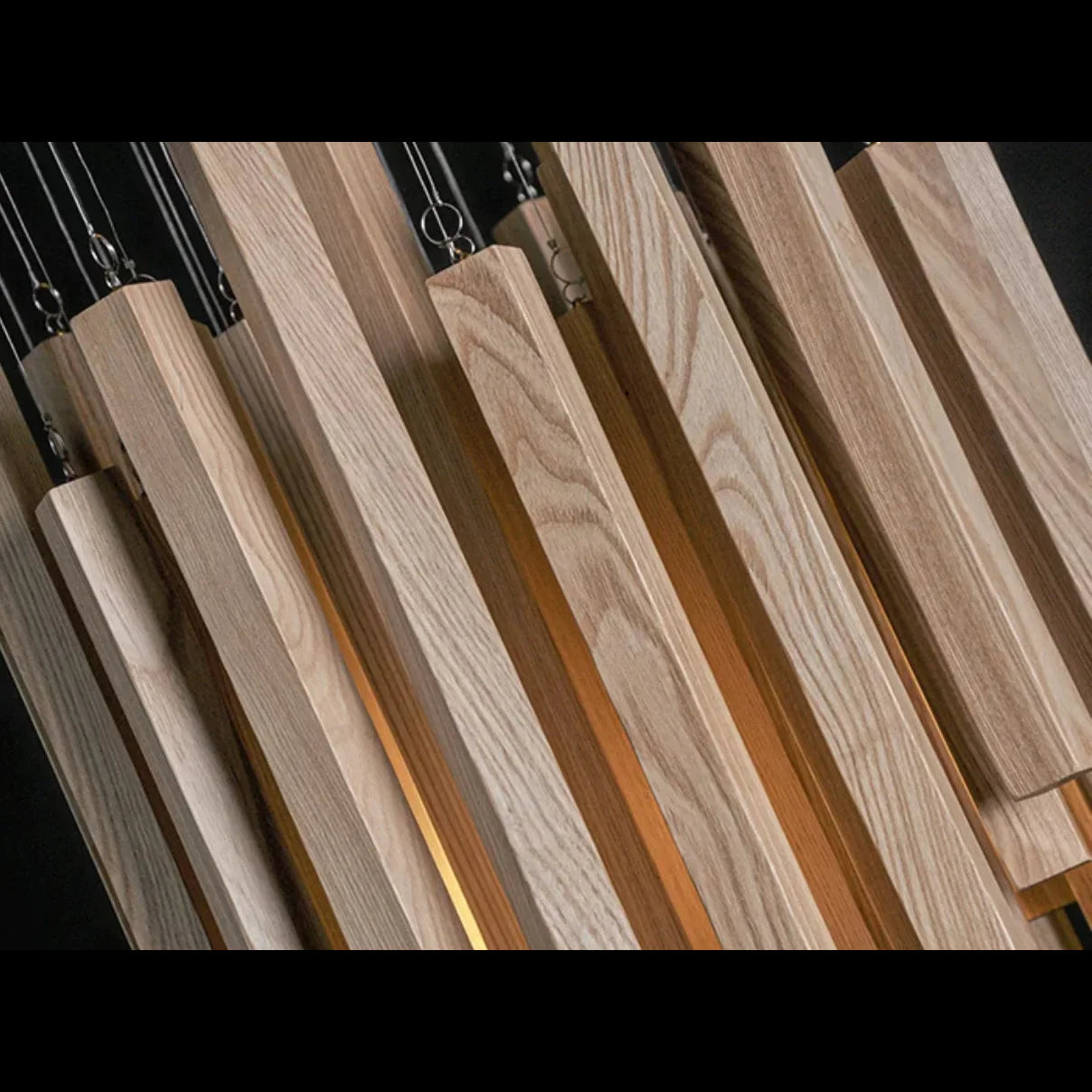 Modern Light Luxury Wooden Beam Pendant Light