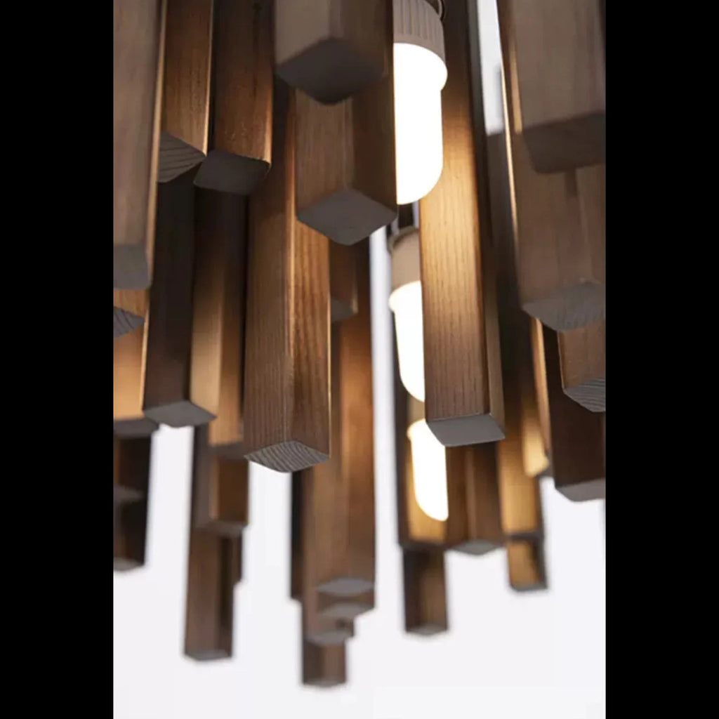 Modern Light Luxury Wooden Beam Pendant Light