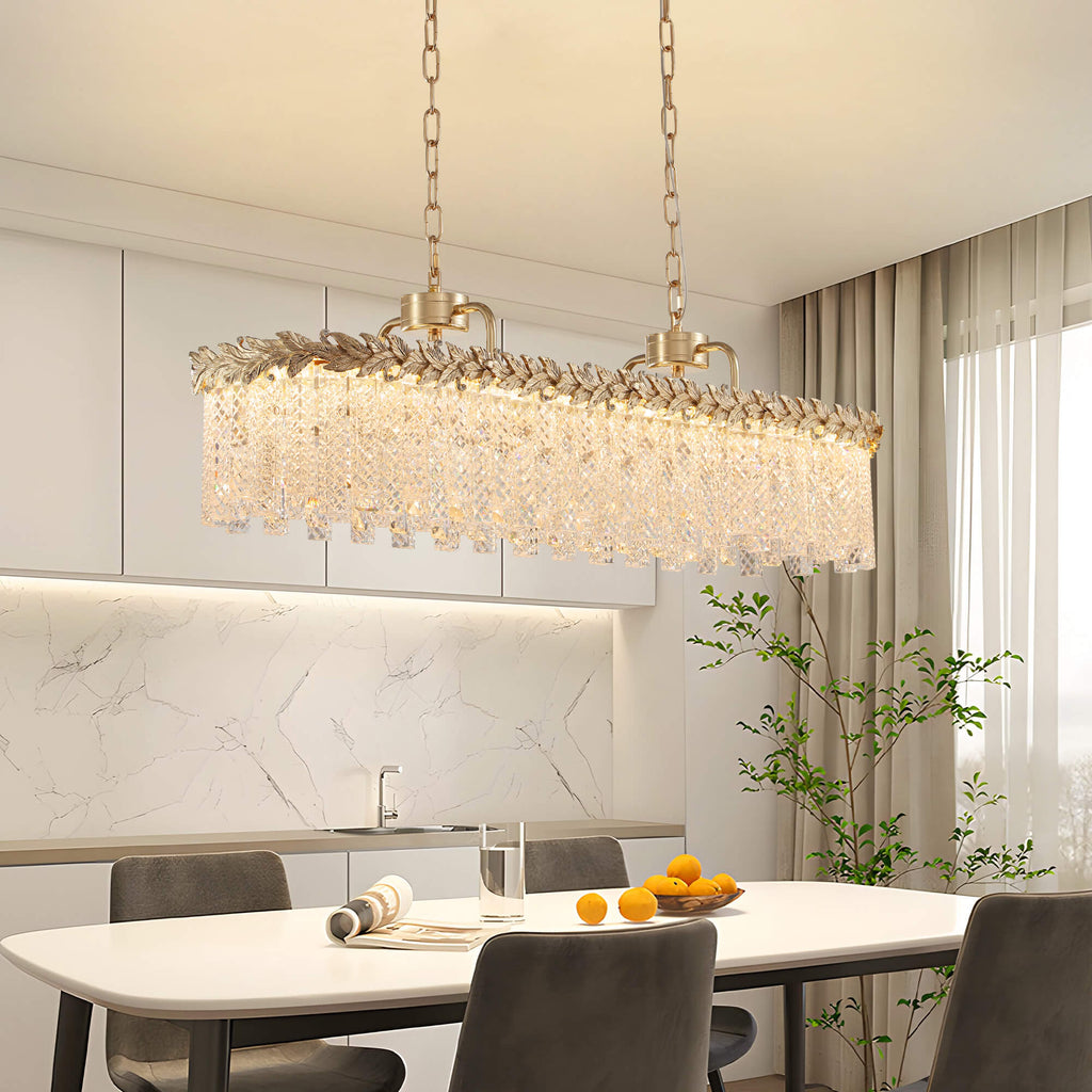 Modern Light Luxury Angel Crystal Rectangular Chandelier