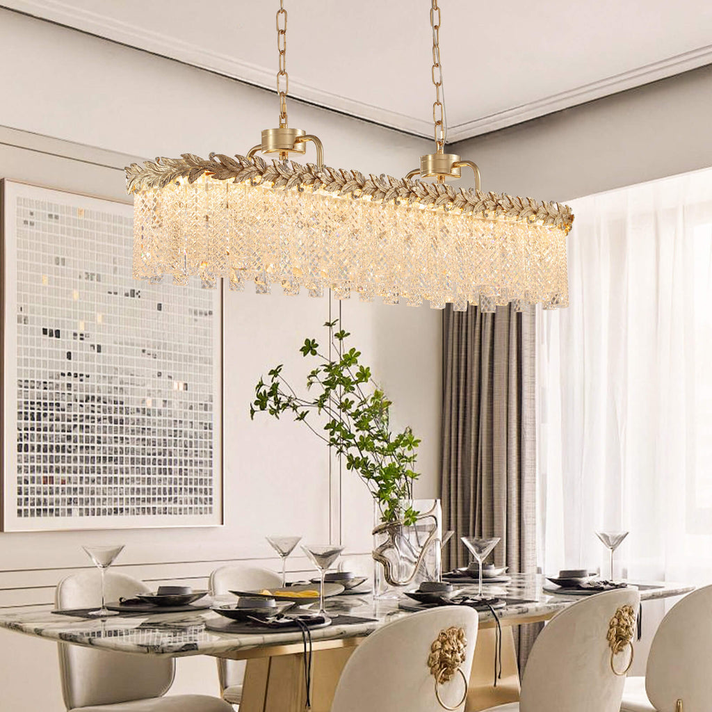 Modern Light Luxury Angel Crystal Rectangular Chandelier