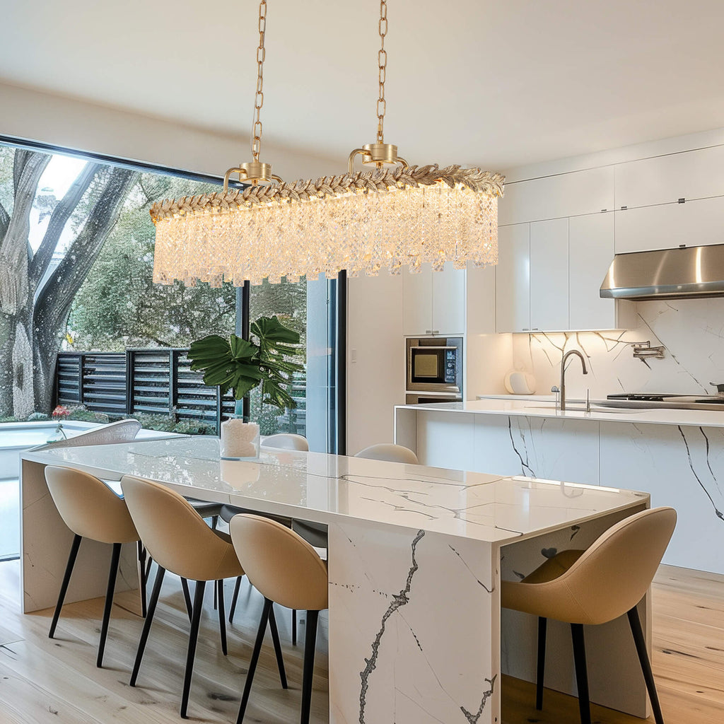 Modern Light Luxury Angel Crystal Rectangular Chandelier