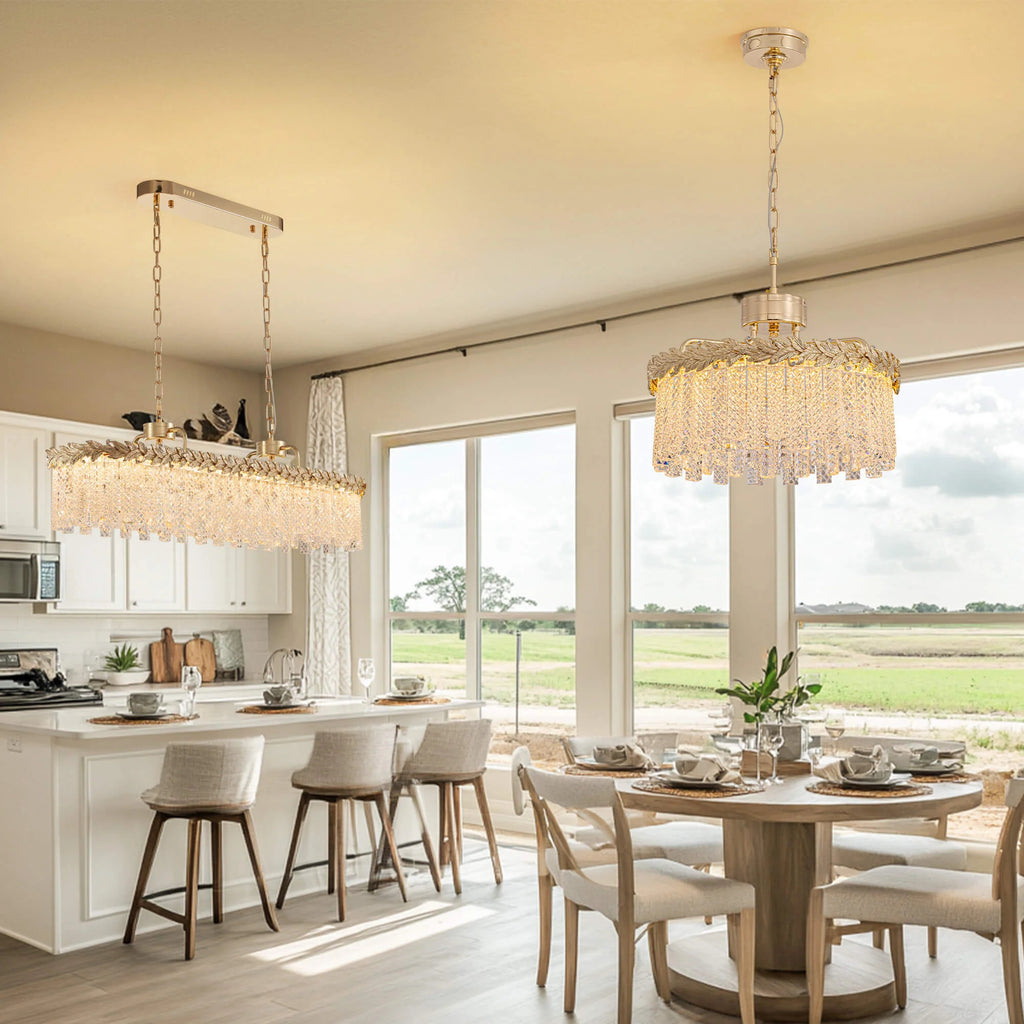 Modern Light Luxury Angel Crystal Rectangular Chandelier