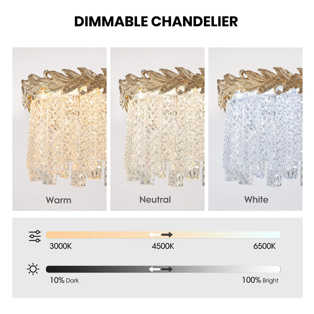 Modern Light Luxury Angel Crystal Rectangular Chandelier