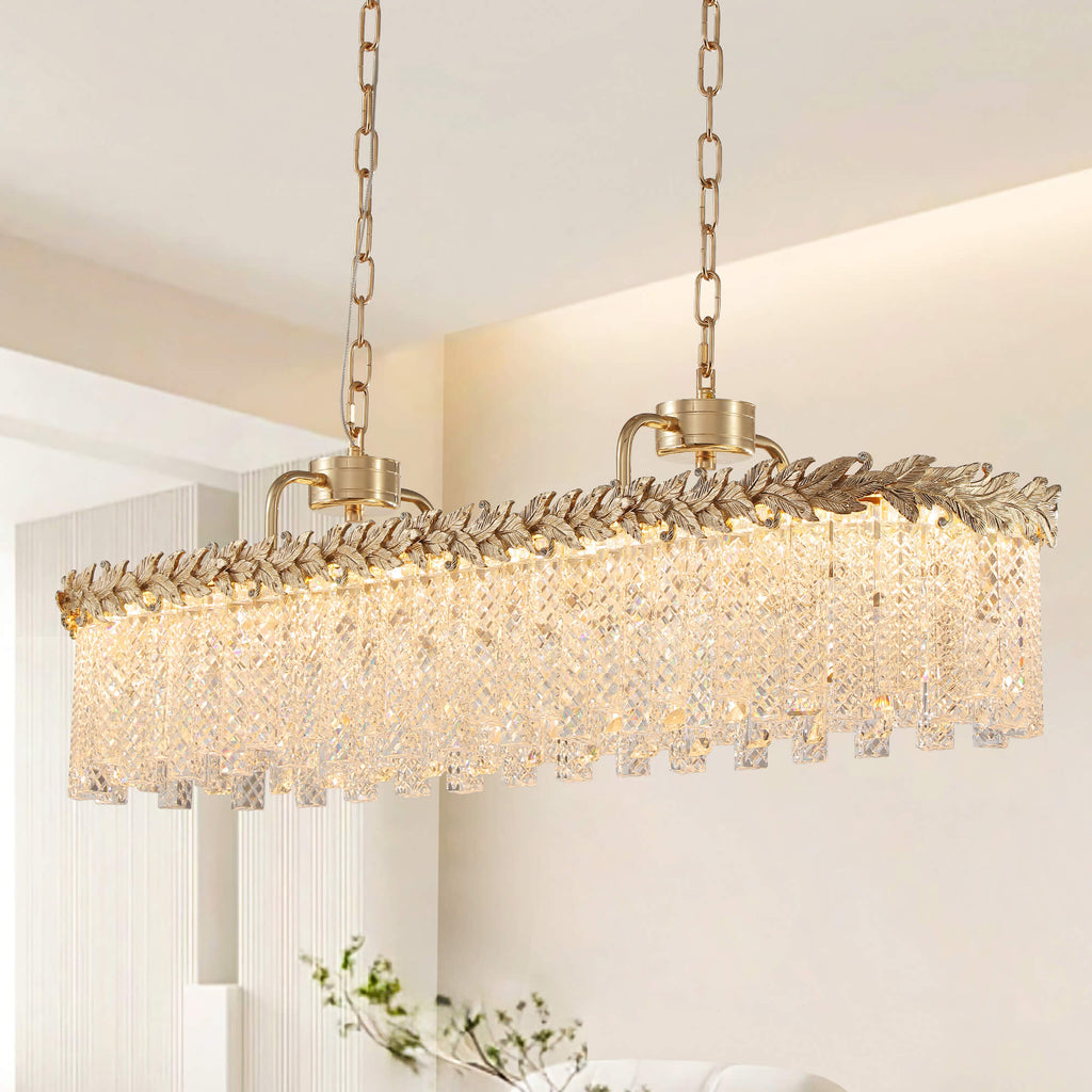 Modern Light Luxury Angel Crystal Rectangular Chandelier
